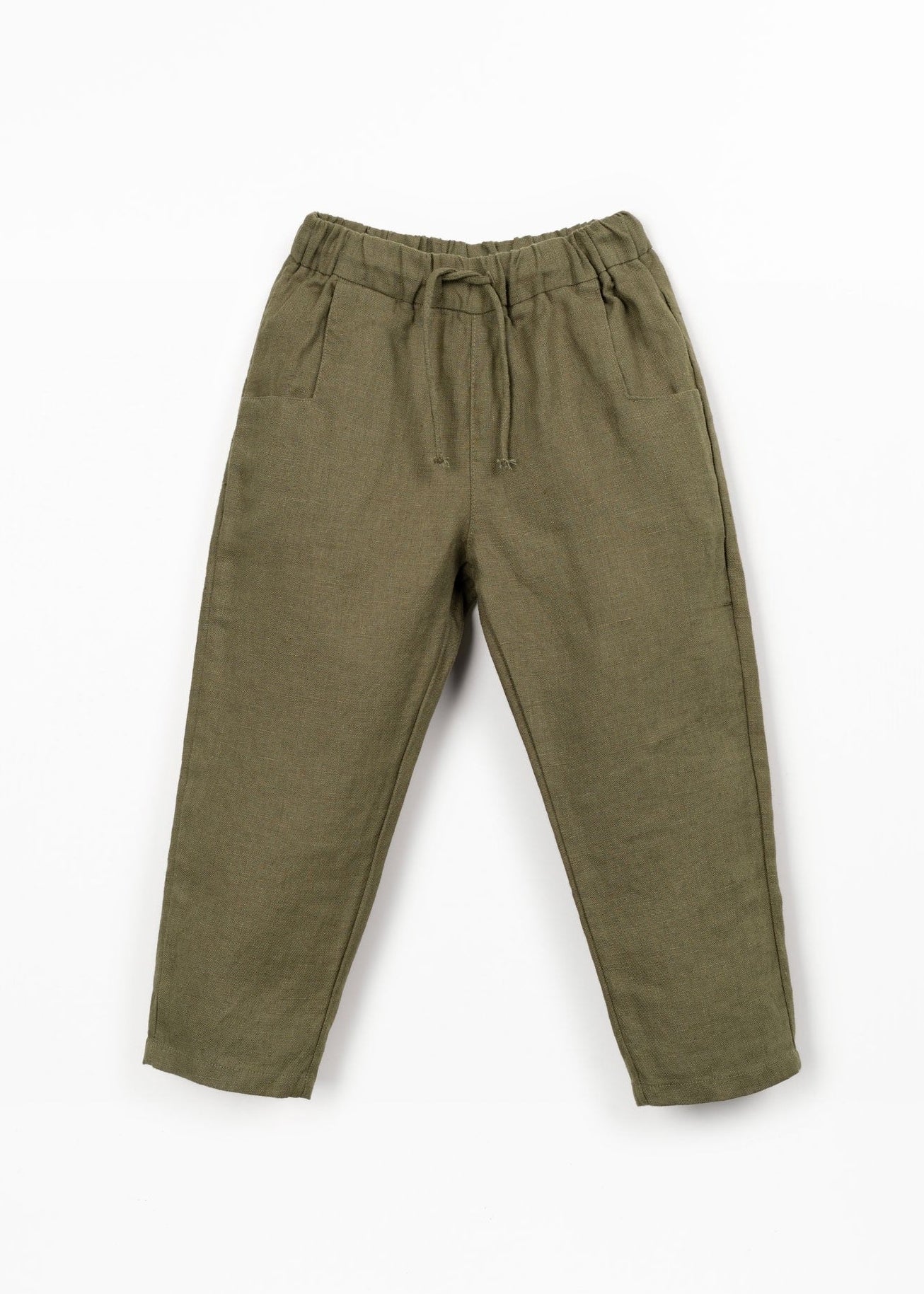 Green pants on a white background