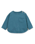 ROUND HEM T-SHIRT - CYAN