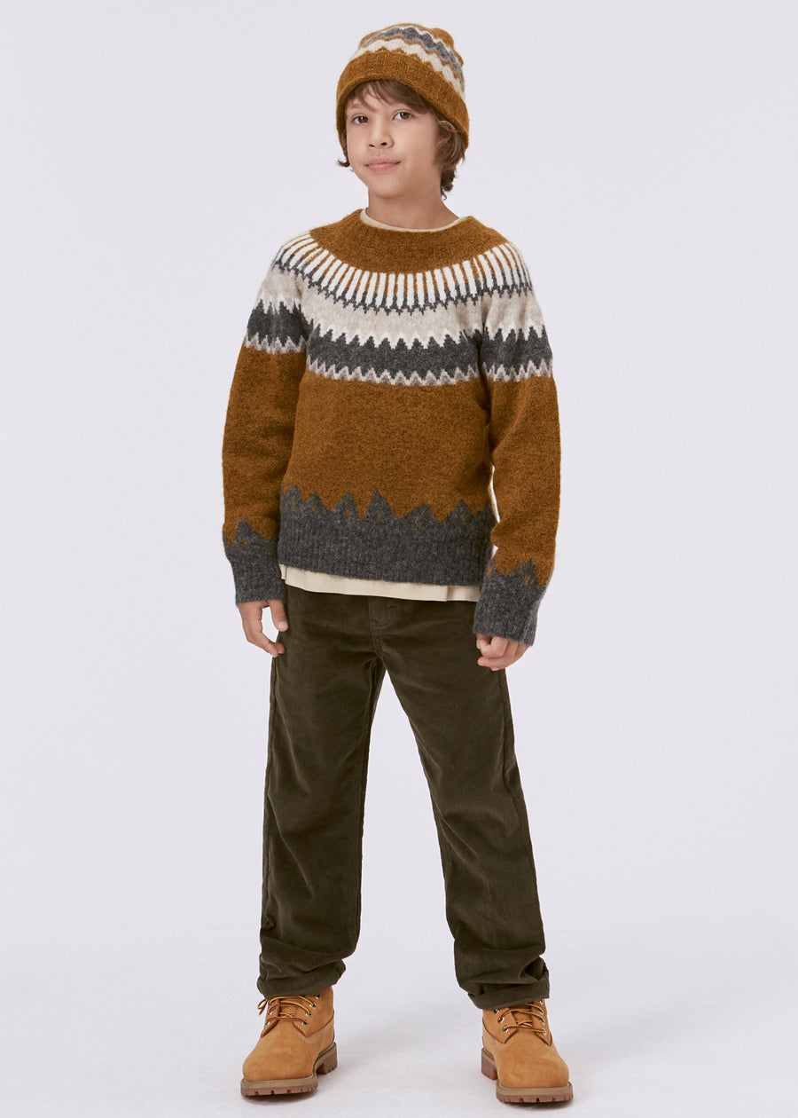 BAE WOOLEN SWEATER - BROWN/GREY