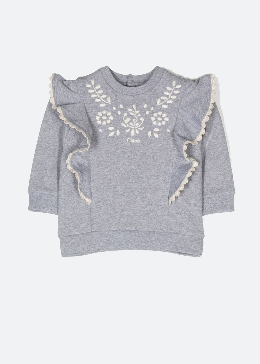 RUFFLED BABY SWEATSHIRT