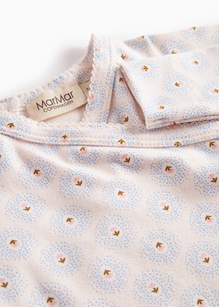 Baby blanket with floral pattern and 'MarMar Copenhagen' label on a white background