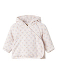 Baby jacket with a hood on a white background