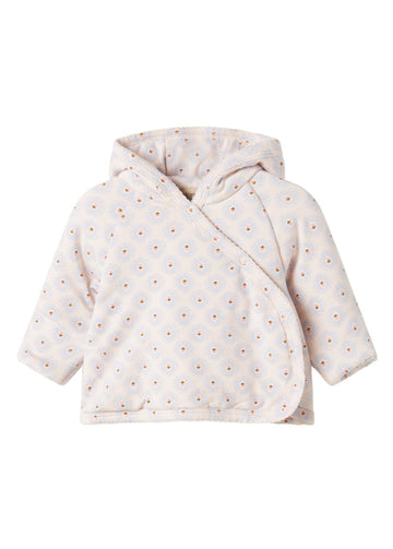 Baby jacket with a hood on a white background