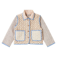 Children's quilted jacket with a pattern on a white background
