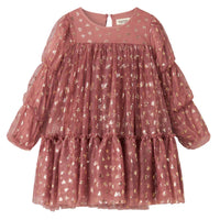 Pink floral dress on a white background