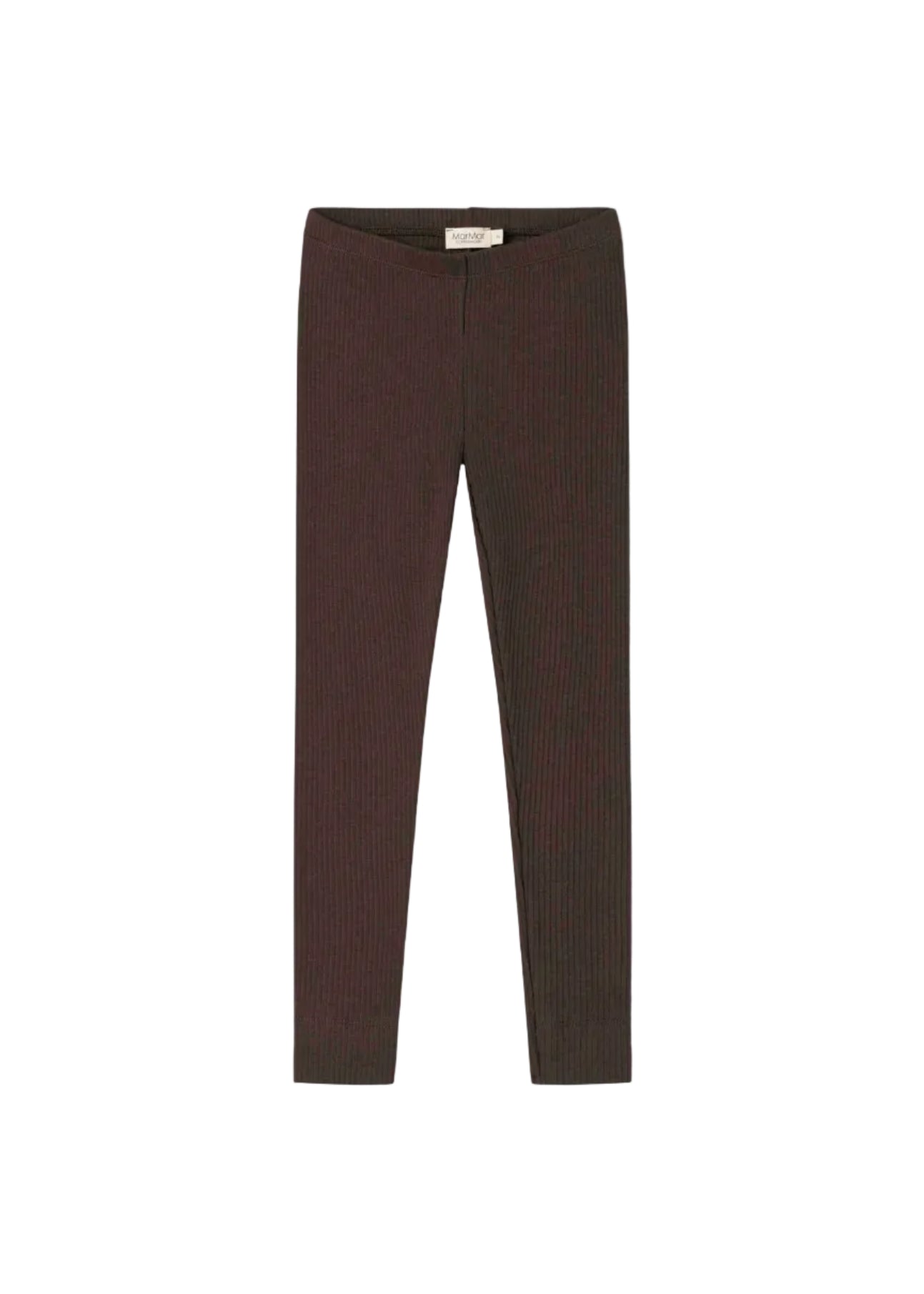 Brown ribbed leggings on a white background