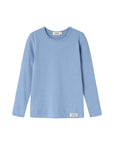 A light blue ribbed long-sleeve crewneck sweater by Monari, shown flat against a clean white background.