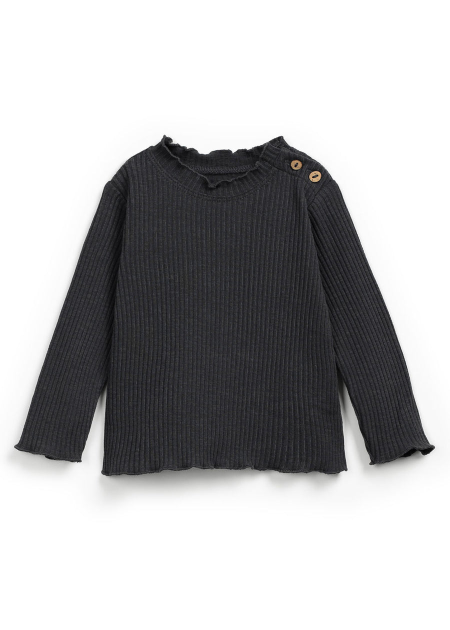 RIB LETTUCE TRIM  LS TEE