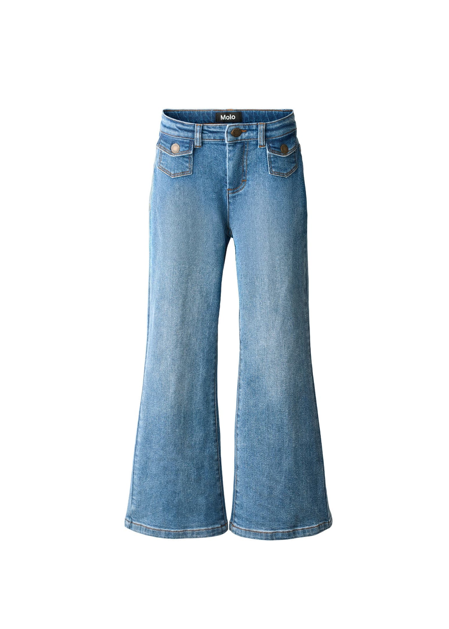 Blue jeans on a white background