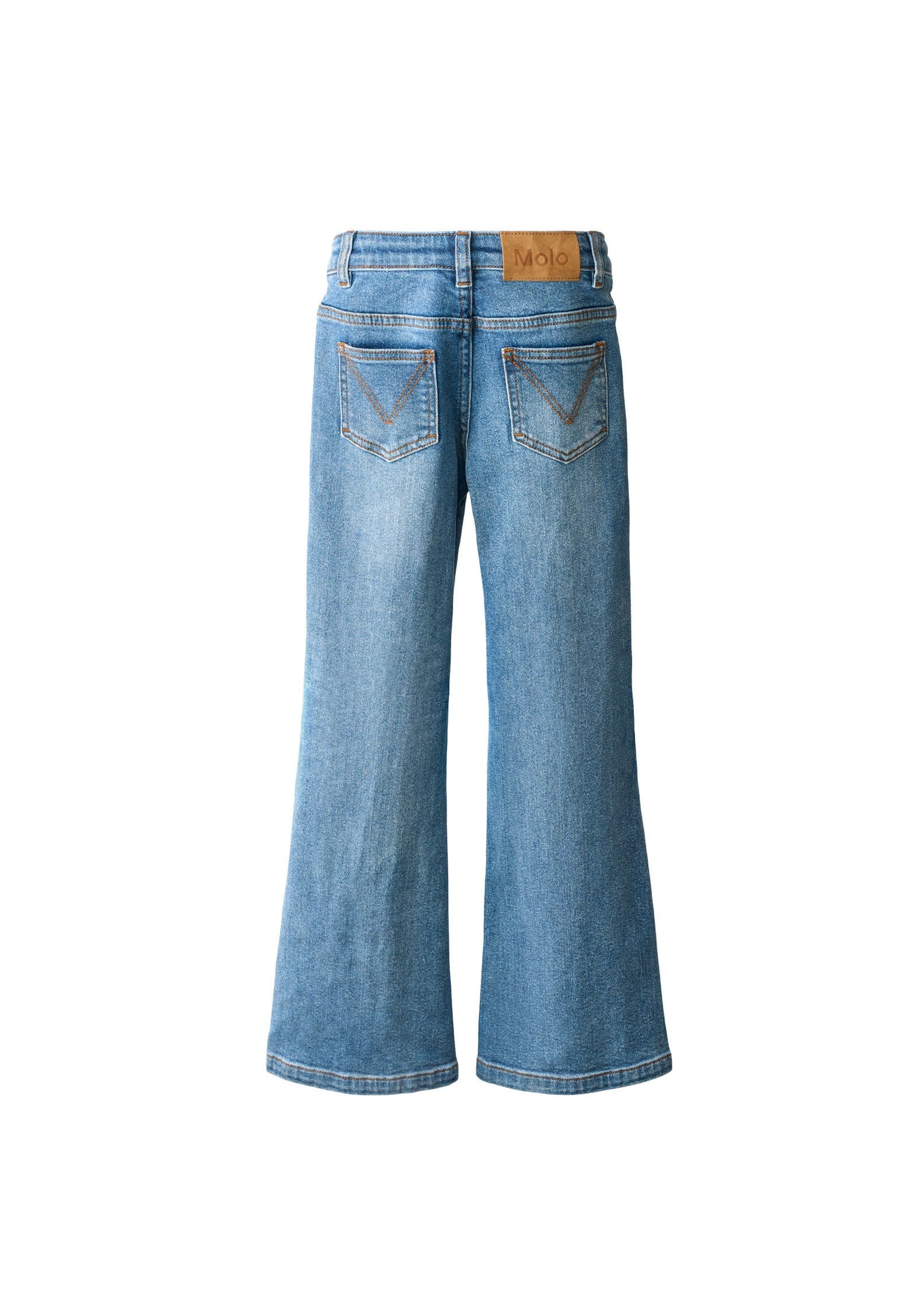 Blue jeans on a white background