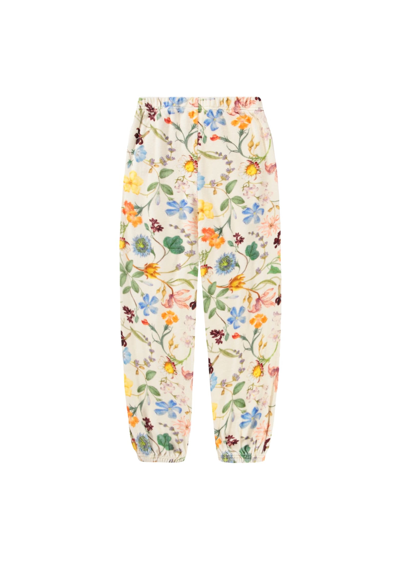 Floral patterned pants on a white background