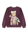 Maroon sweatshirt with a cartoon tiger design on a white background