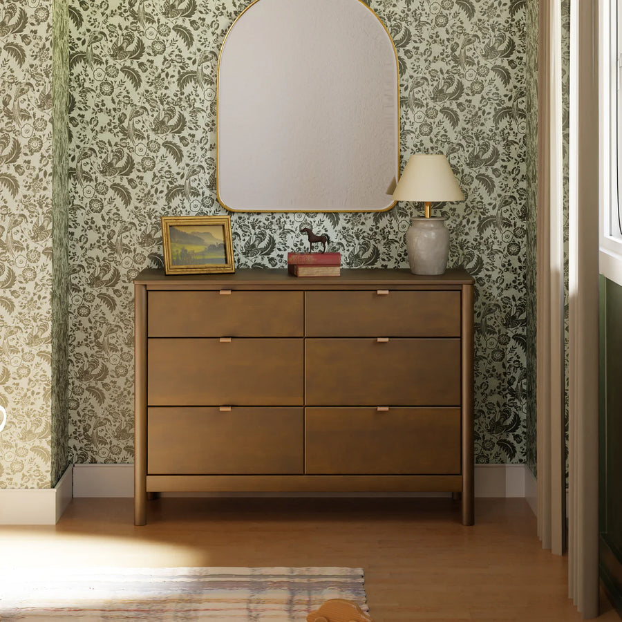 BONDI 6 DRAWER ASSEMBLED DRESSER - NATURAL WALNUT