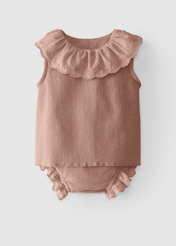 WAFFLE TANK AND BLOOMER SET