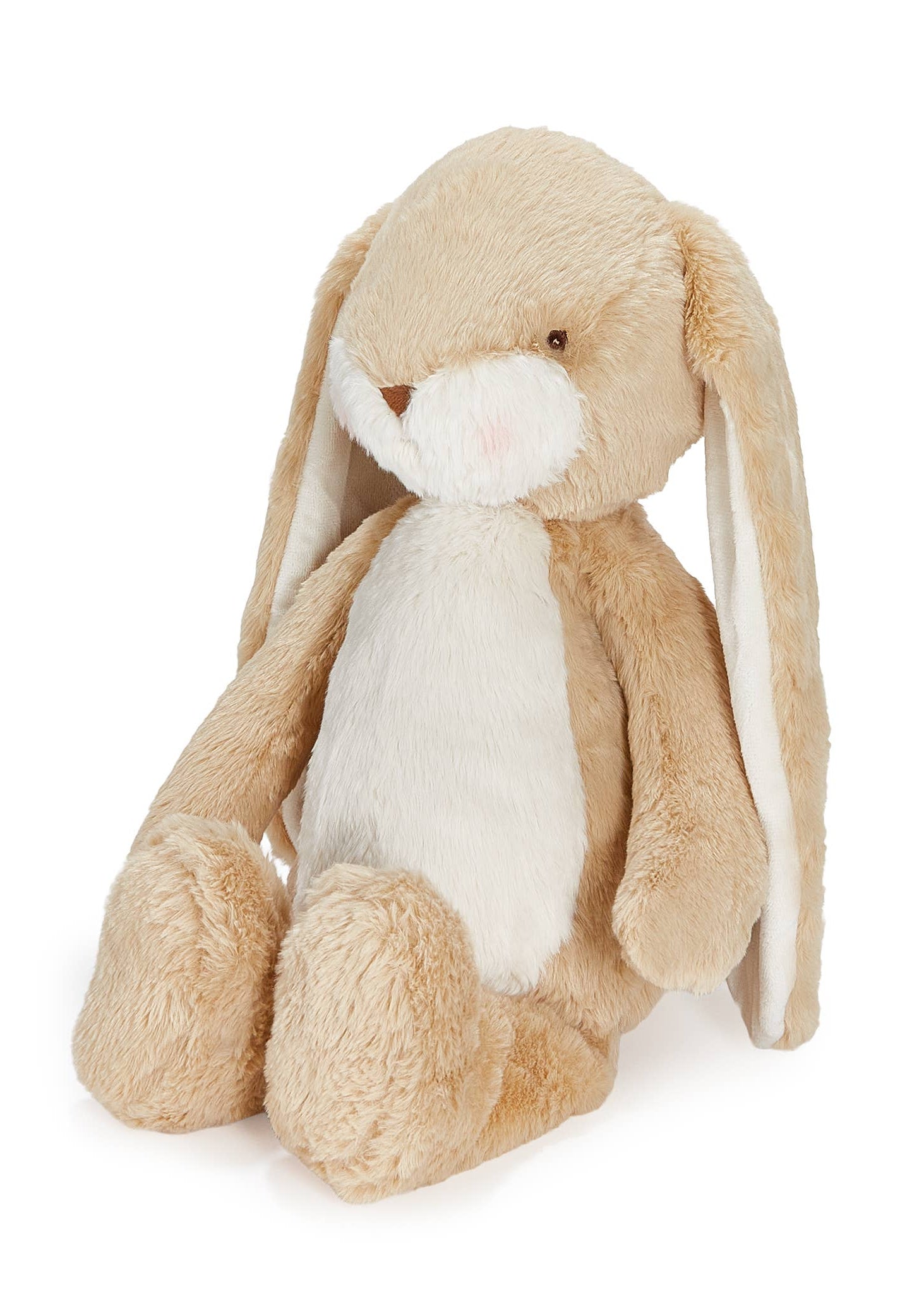 Plush toy rabbit with long ears on a white background