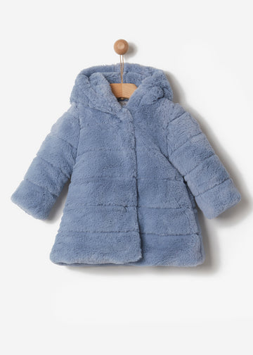 FAUX FUR HOODED COAT
