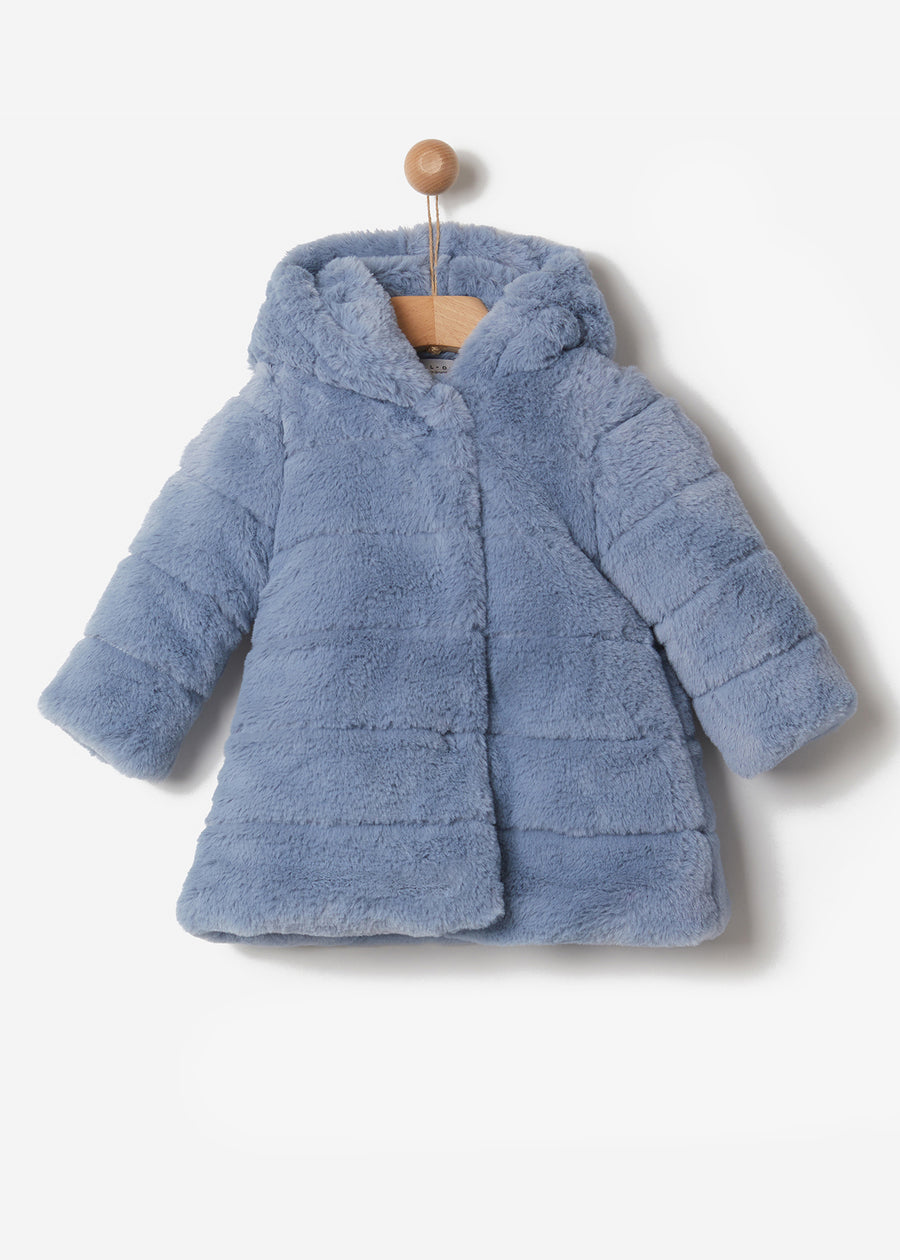FAUX FUR HOODED COAT