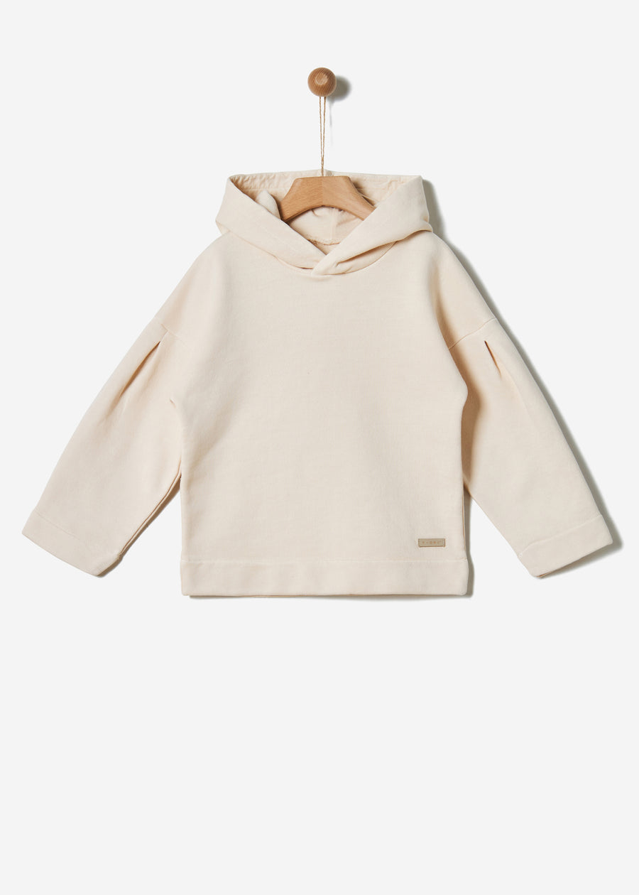 PLEATED ARM HOODIE