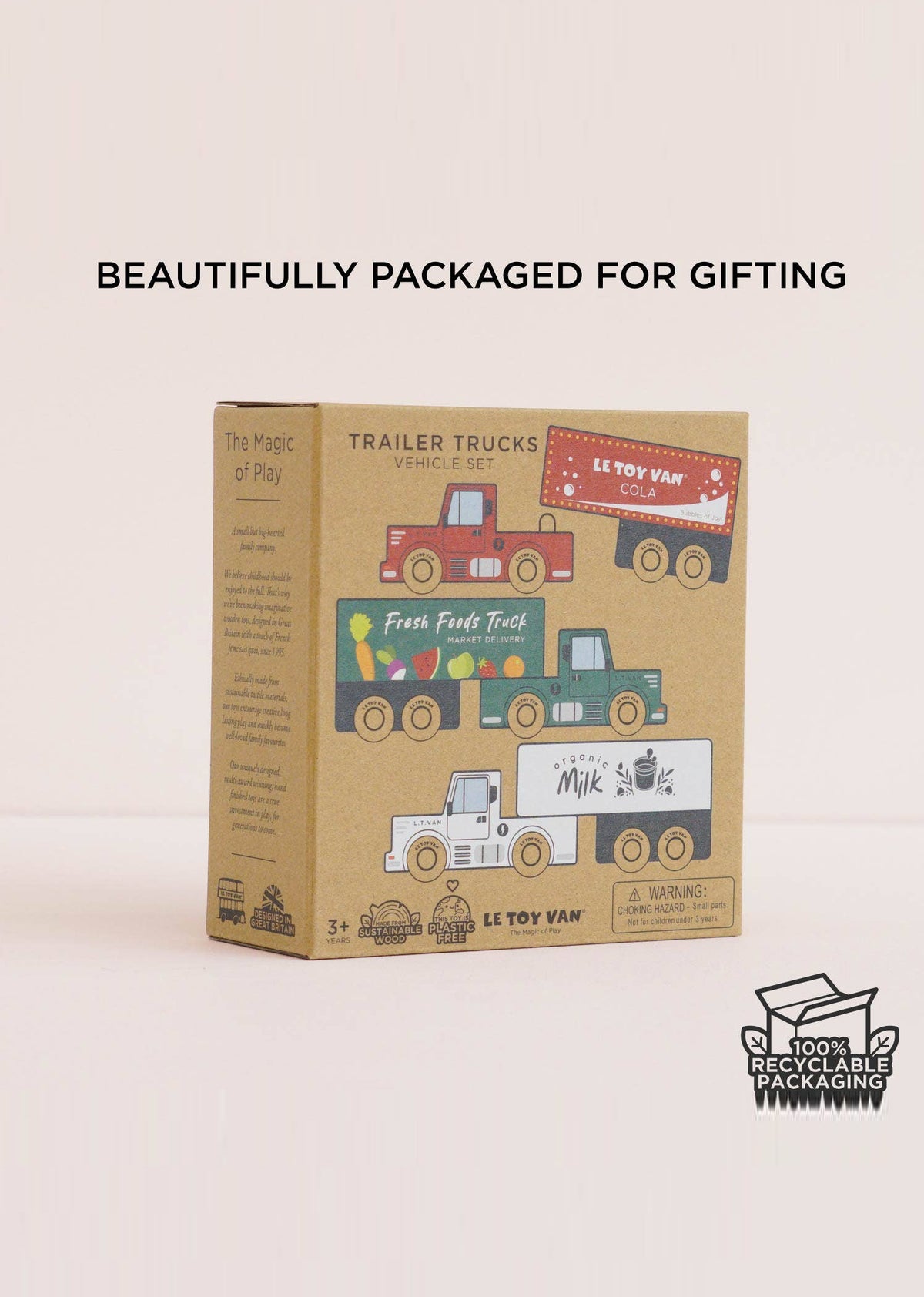 WOODEN TRAILER TRUCK SET