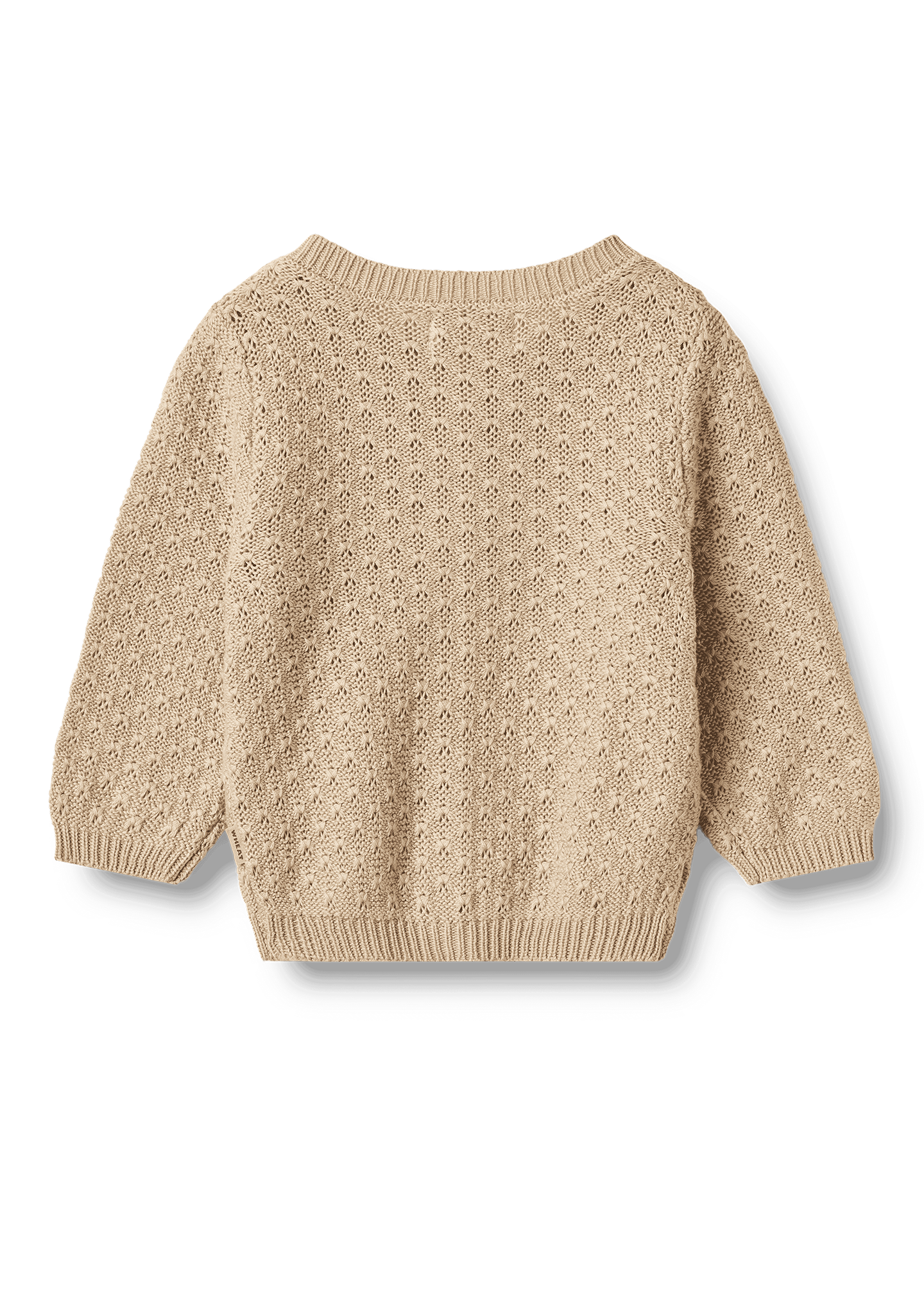Beige knitted sweater on a white background
