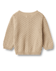 Beige knitted sweater on a white background
