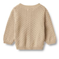 Beige knitted sweater on a white background