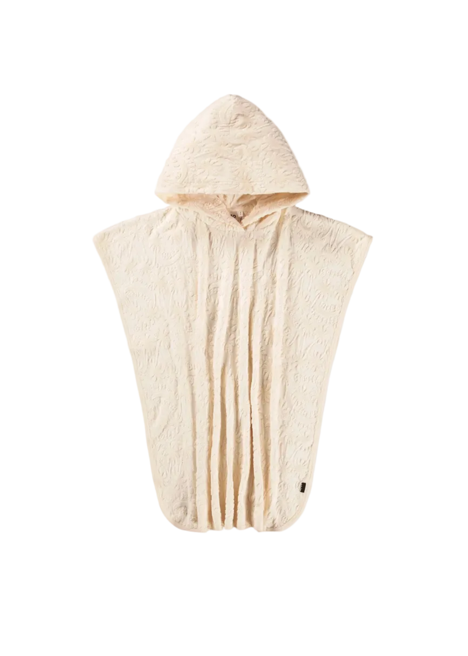 Beige hooded towel on a white background