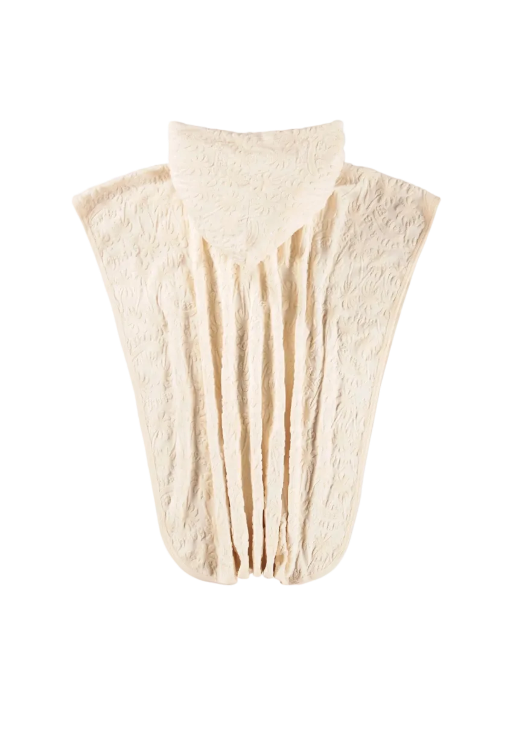 Beige knitted fabric on a white background