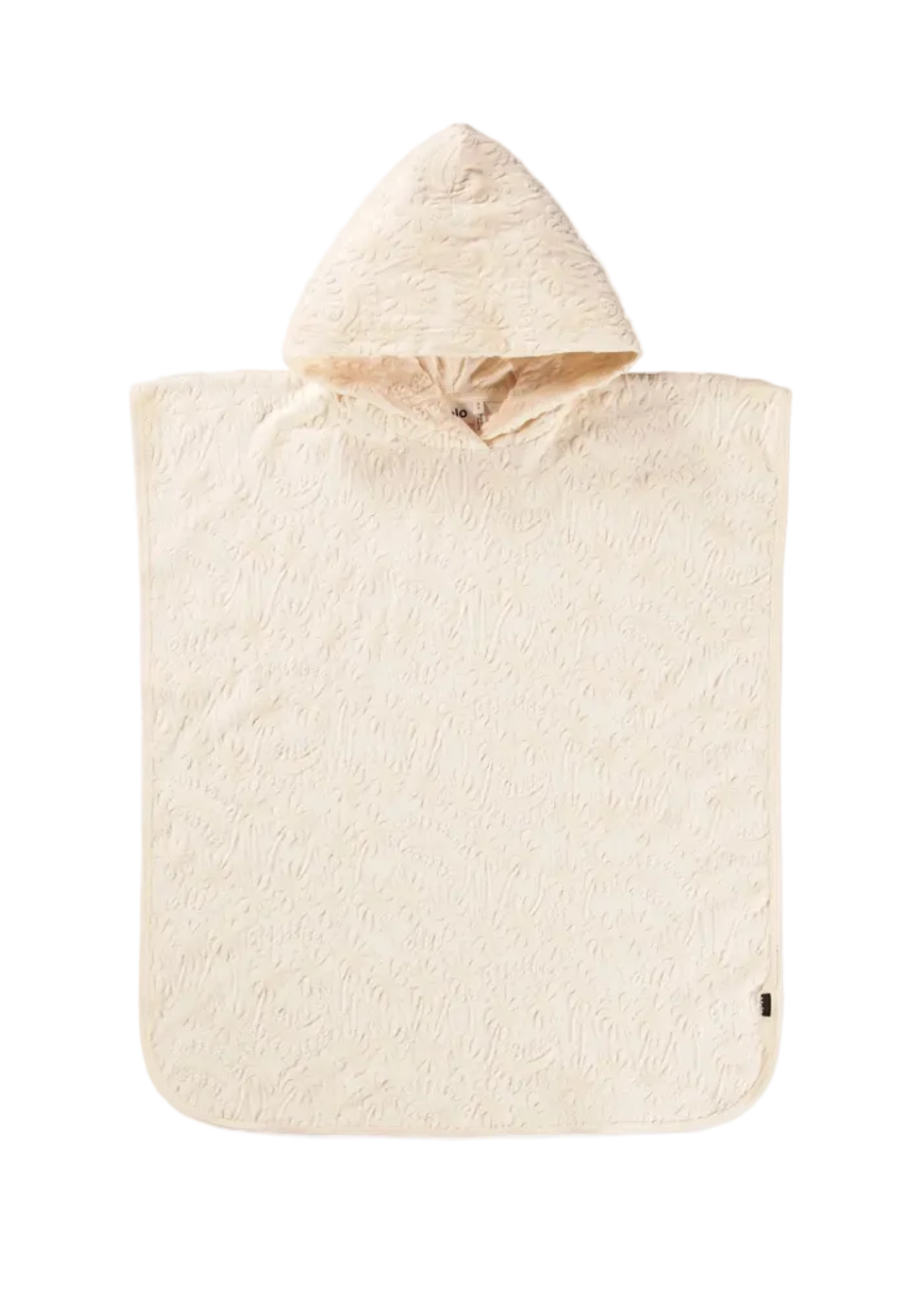 Beige hooded poncho on a white background