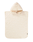 Beige hooded poncho on a white background