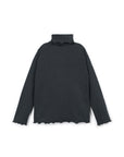 LETTUCE TRIM TURTLENECK - BLACK