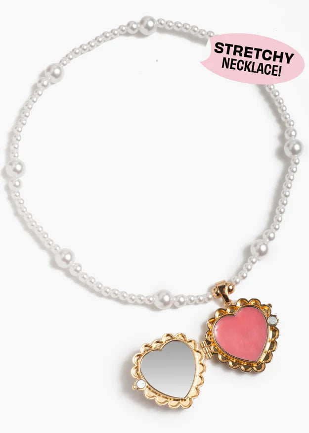 Necklace with heart-shaped pendants on a white background