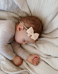 NEW LITTLE BOW HEADBAND - NEUTRAL DOTS