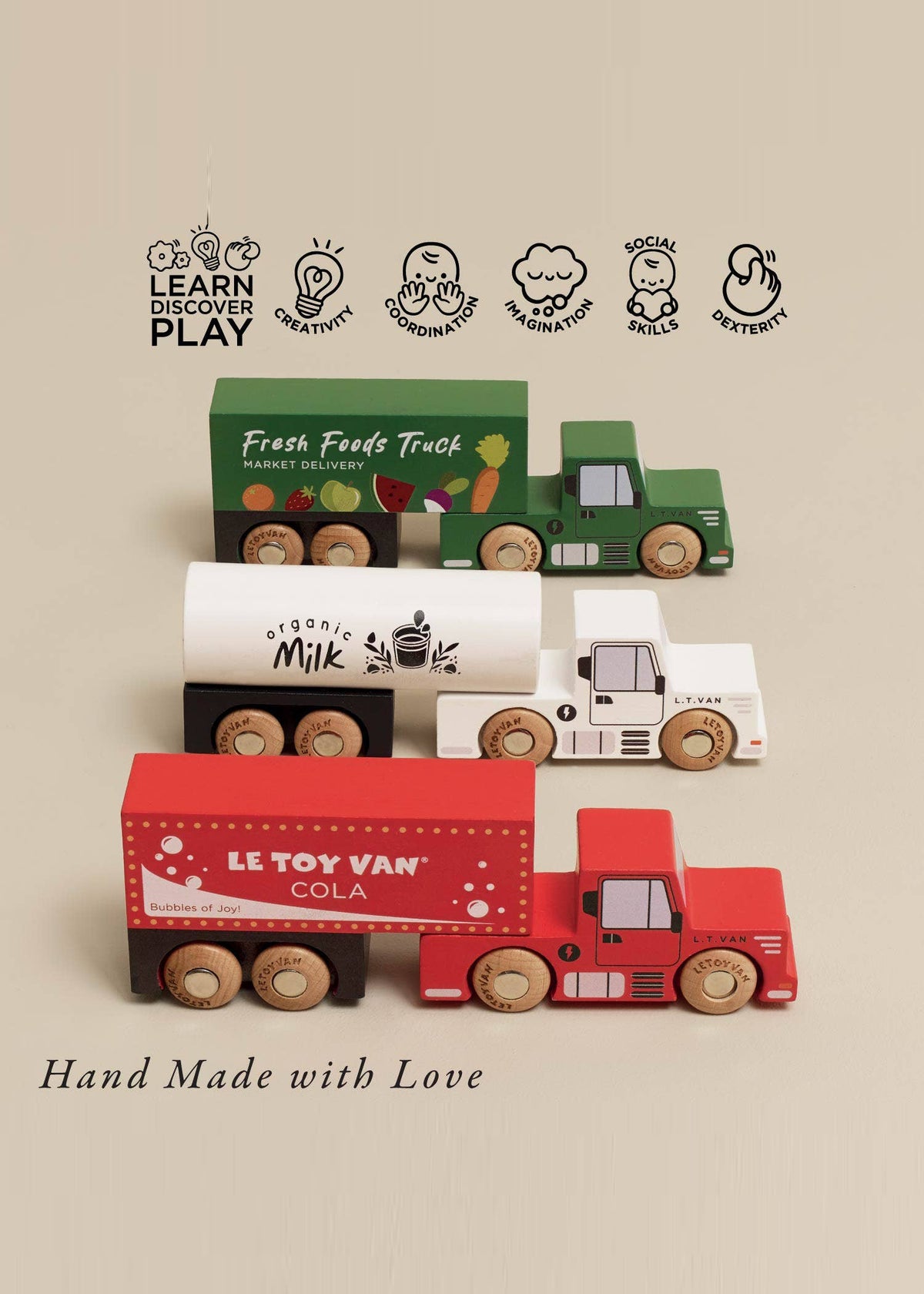 WOODEN TRAILER TRUCK SET