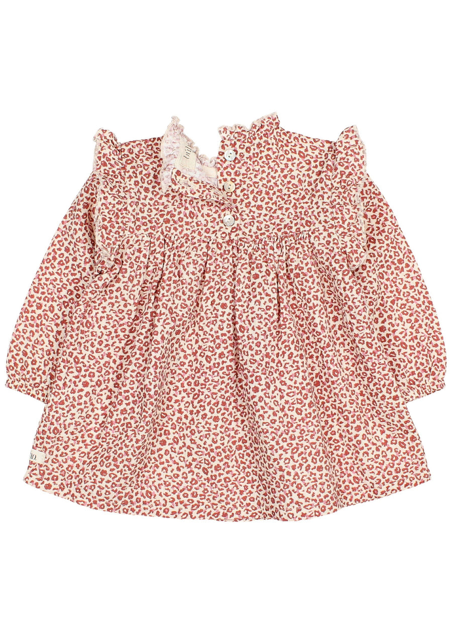 Red floral dress on a white background