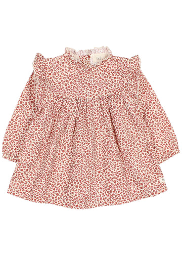 Pink floral dress on a white background