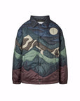 Multicolored quilted jacket on a white background