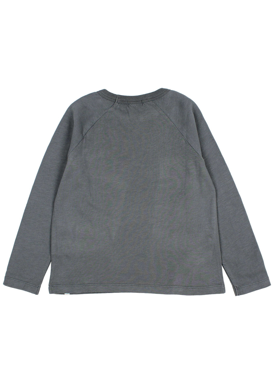 Gray long-sleeve shirt on a white background