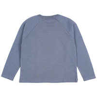 Blue long-sleeve shirt on a white background
