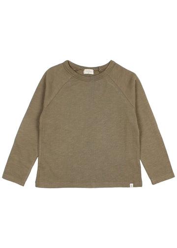 Green long-sleeve shirt on a white background
