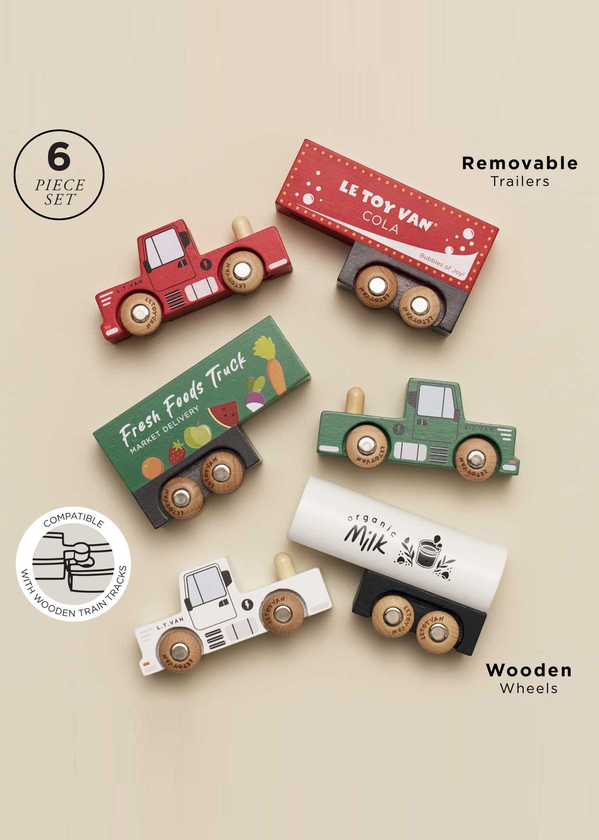 WOODEN TRAILER TRUCK SET