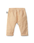 STRIPED BUTTON PANTS - OCHER