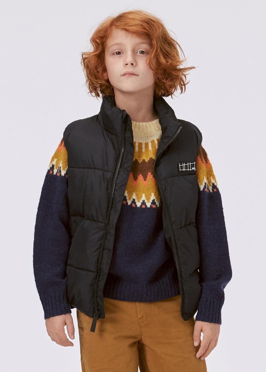 BAE WOOLEN SWEATER - NAVY/MUSTARD