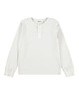 White long-sleeve shirt on a white background with 'Molo' branding.