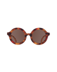 Round sunglasses with tortoiseshell frame on a white background