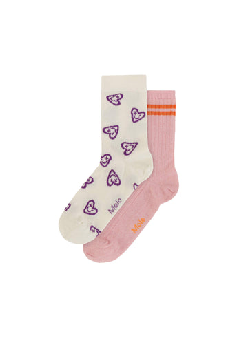 NOMI SOCKS - 2 PACK - PURPLE HEARTS