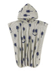 Hooded towel with palm tree pattern on a white background