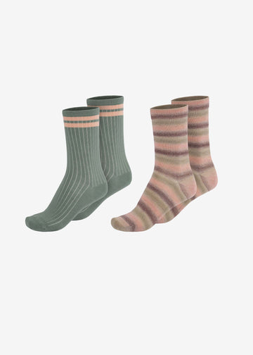 NOMI SOCKS - 2 PACK - HAZY RAINBOW