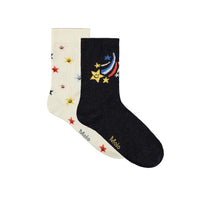 NOMI 2 PAIR SOCKS - BLACK