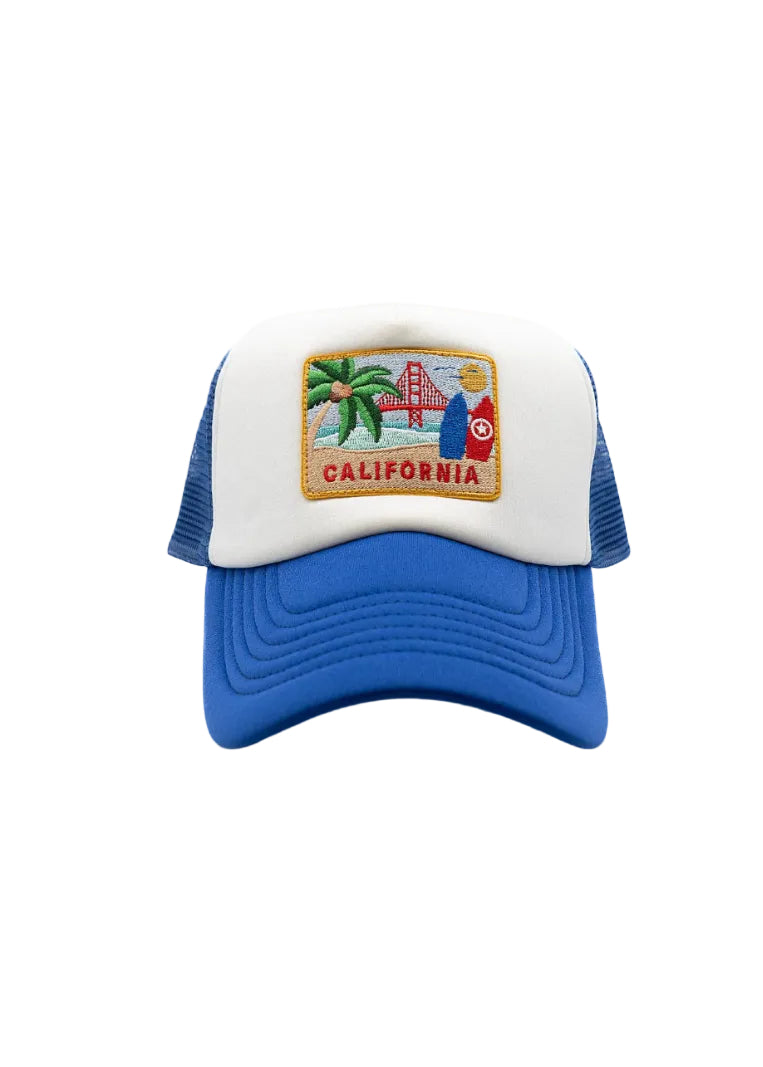 Trucker hat with California patch on a white background